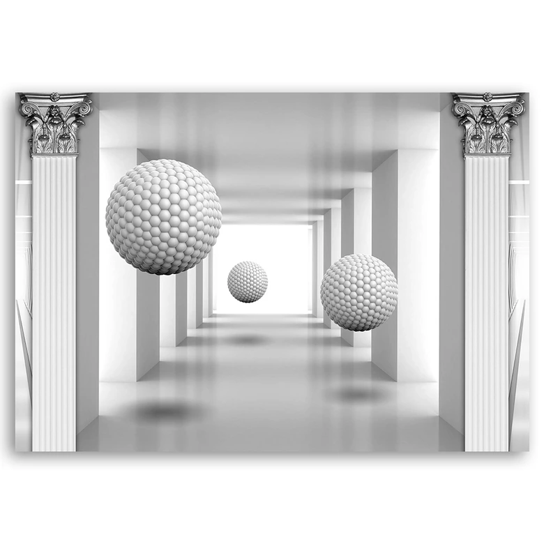 Leinwandbild, Kugeln im 3D Tunnel 