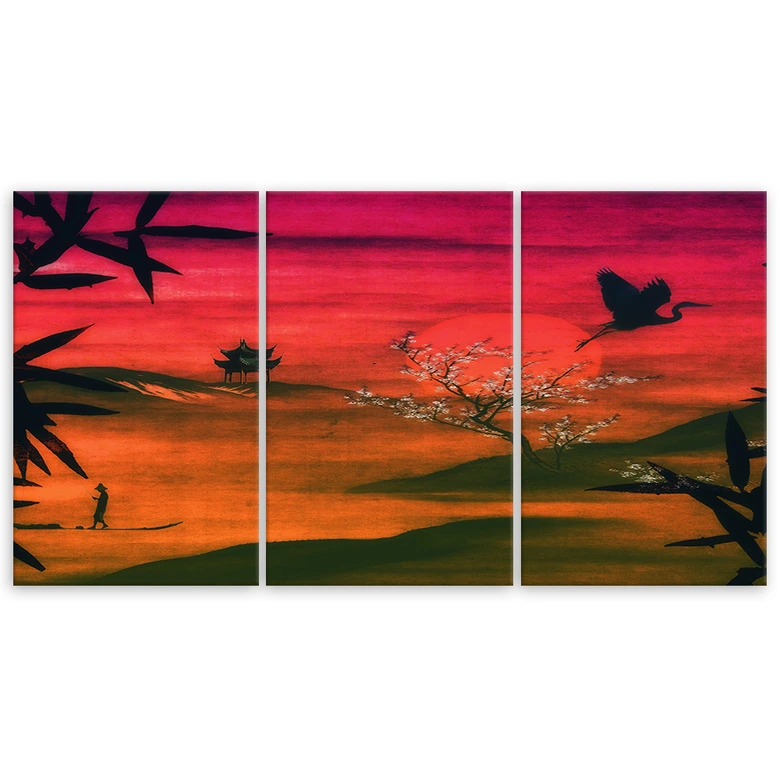 Leinwandbild 3-teilig, Japan Landschaft 