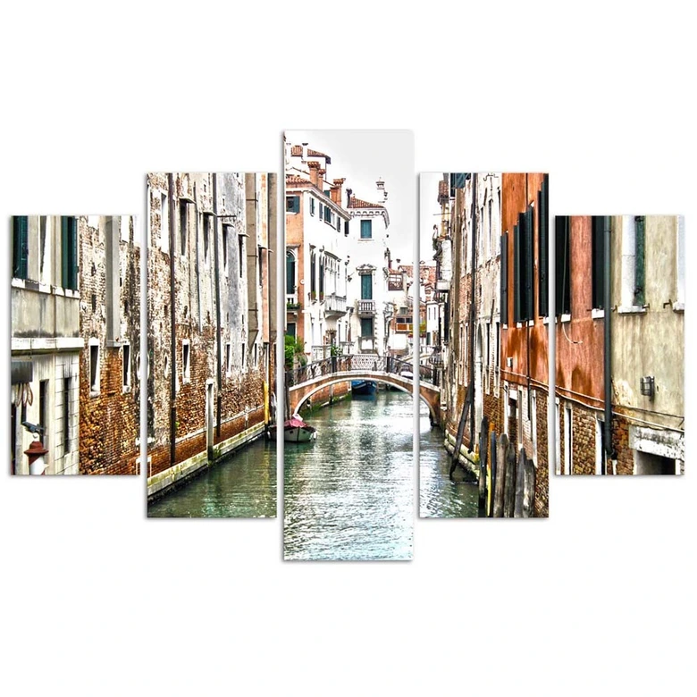 Leinwandbild 5 teilig, Venedig Kanal Italien Stadt 