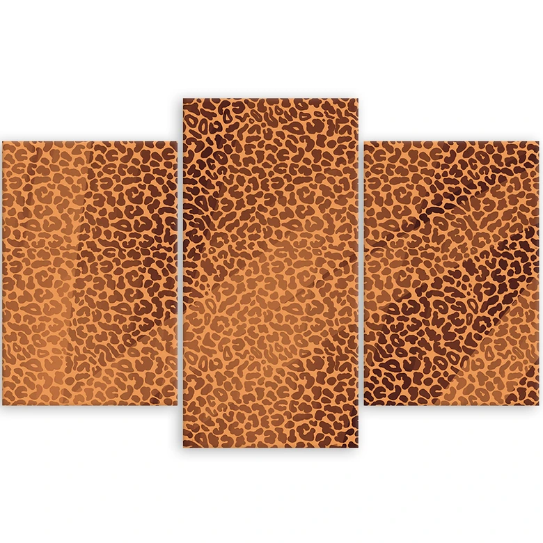 Leinwandbild 3 teilig, Leopard Leopard Pelfpatches Muster 