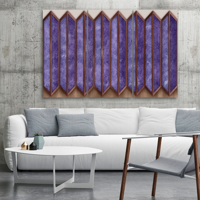Leinwandbild 3 teilig, Buntes 3D -Fenster 