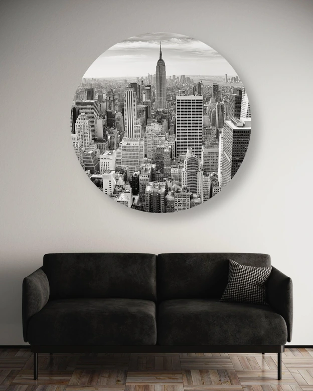 Rundes Leinwandbild New Yorker Wolkenkratzer 