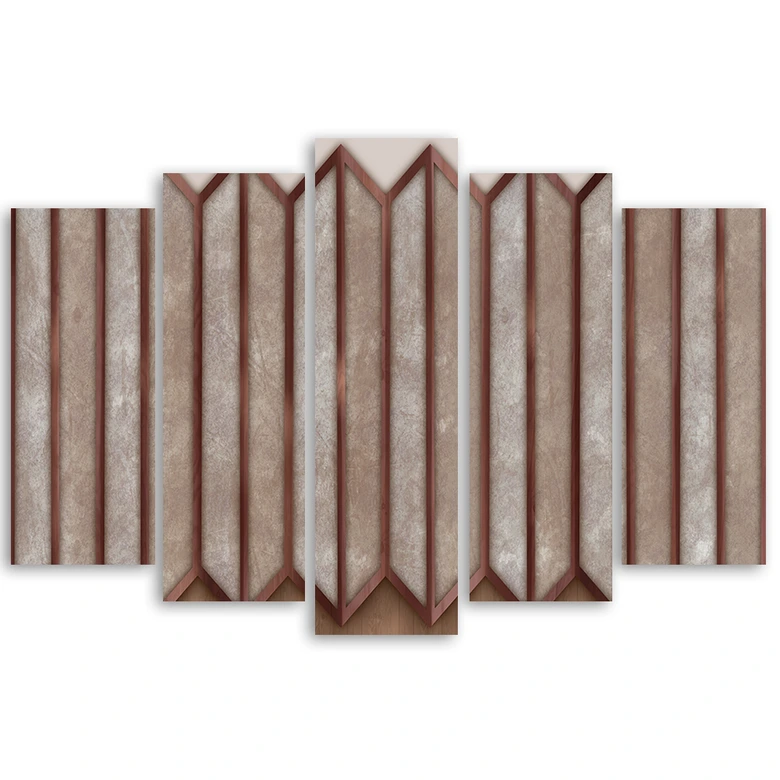 Leinwandbild 5 teilig, Buntes 3D -Fenster 