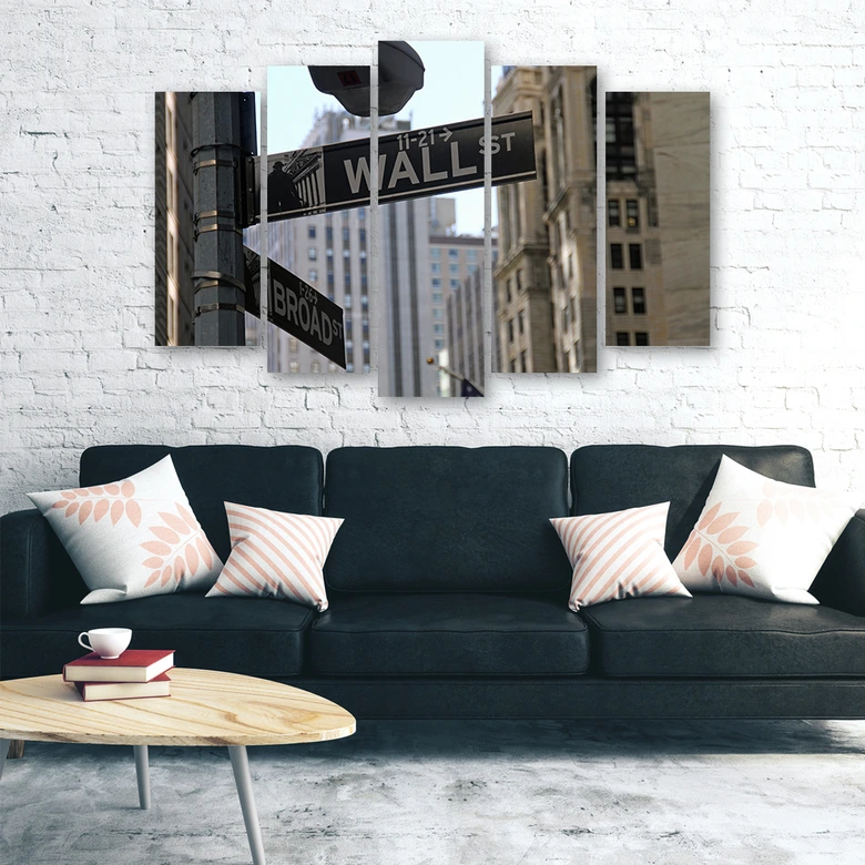 Wandbild 5-teilig, New York Wall Street USA 