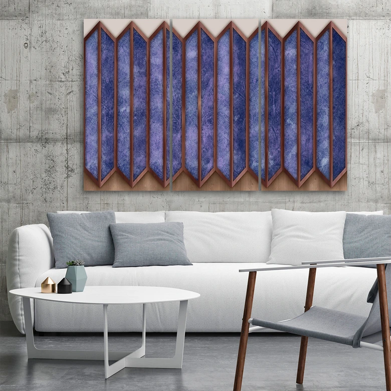 Leinwandbild 3 teilig, Buntes 3D -Fenster 