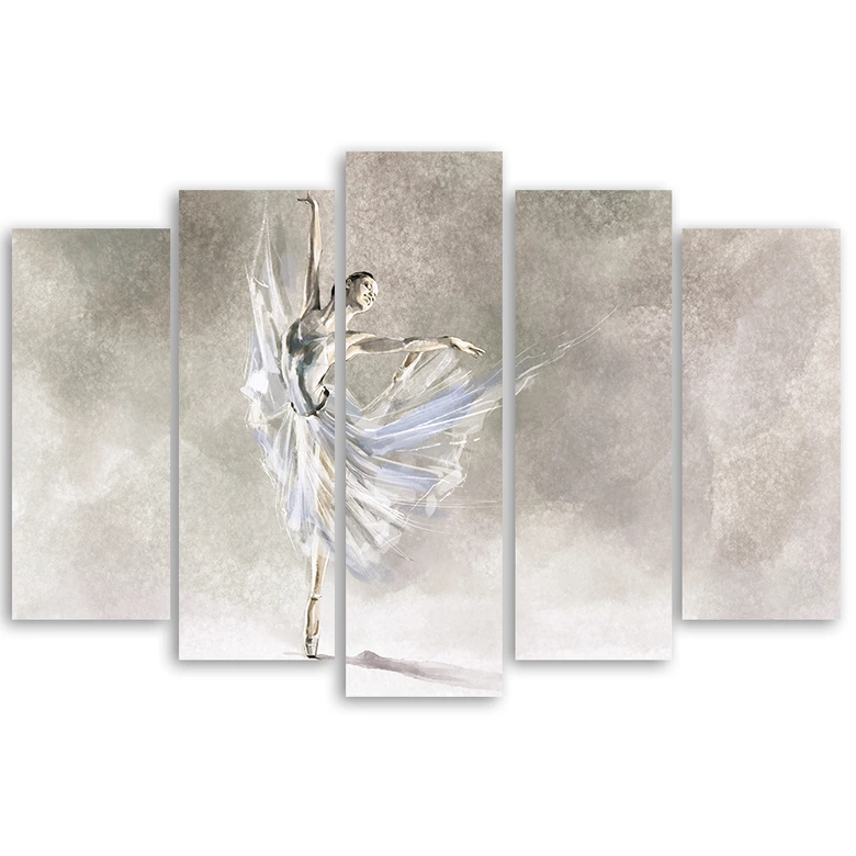Leinwandbild 5 teilig, Ballerina Pirouet 