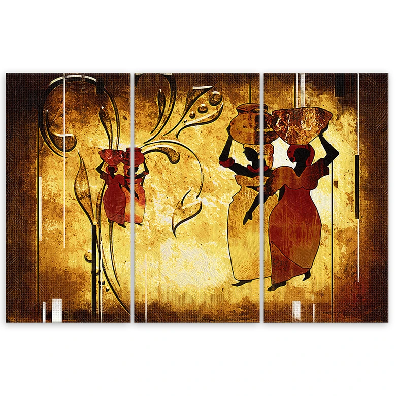 Leinwandbild 3-teilig, Afrikanische Frauen 