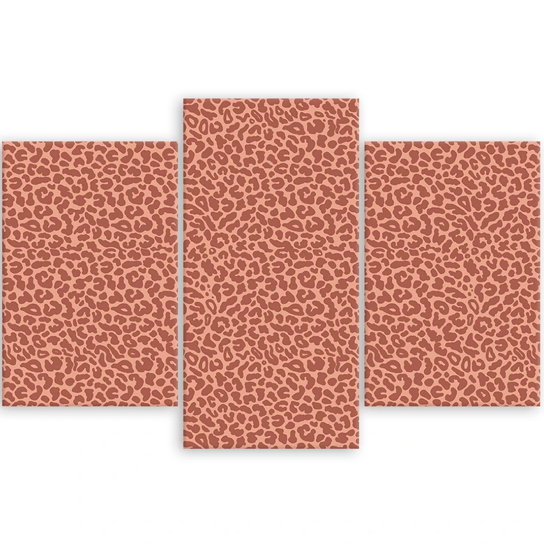 Leinwandbild 3 teilig, Leopard Leopard Pelfpatches Muster 