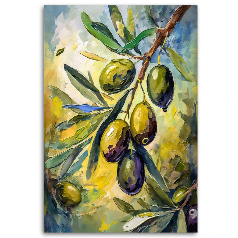 Leinwandbild Oliven acryl handgemalt 