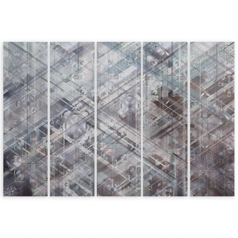 Leinwandbild 5 teilig, Abstrakte geometrische Formen 