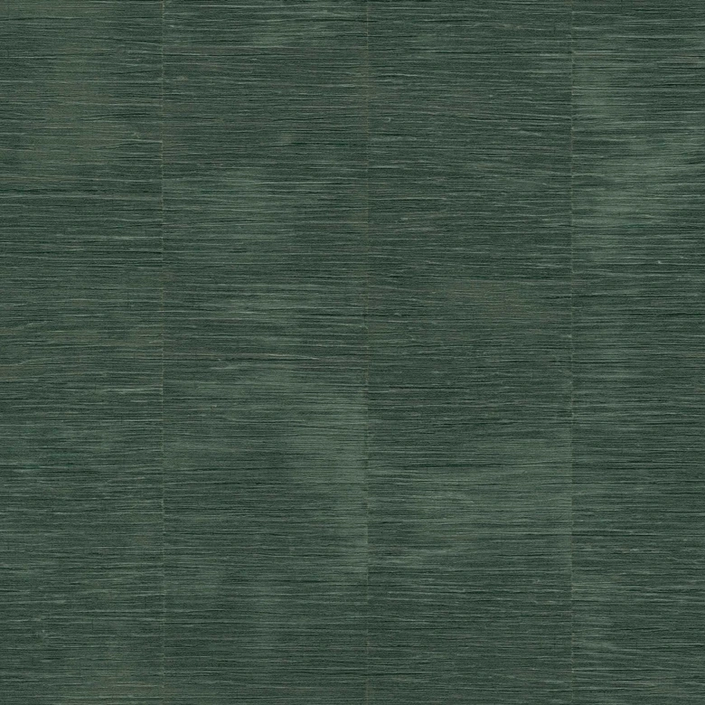 Textured wallpaper with raffia look dark green - vertical stripe pattern - non-woven wallpaper 