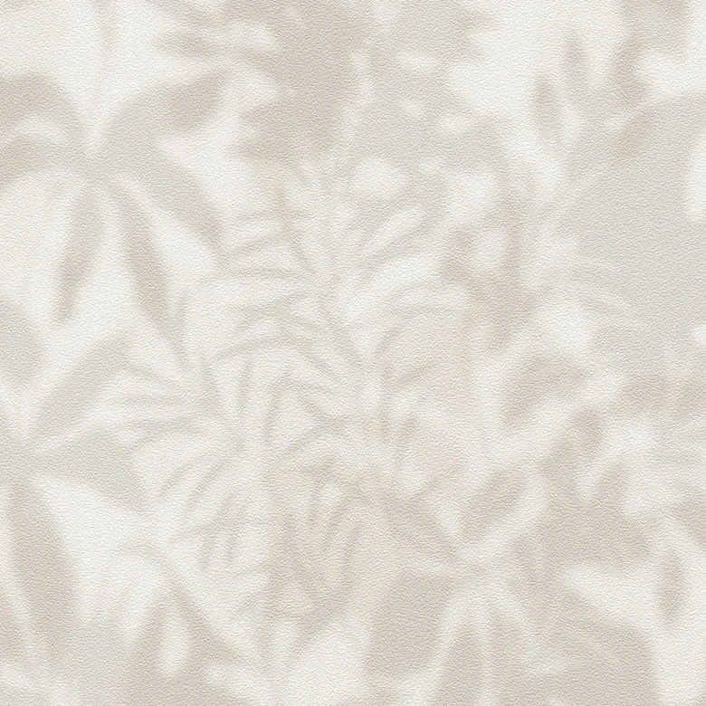 Leaf shadow wallpaper cream beige - tropical pattern - non-woven wallpaper modern 