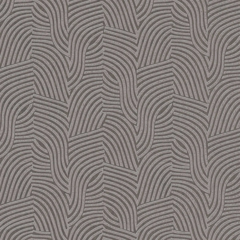 3D wallpaper with line pattern silver gray - non-woven wallpaper modern glossy 