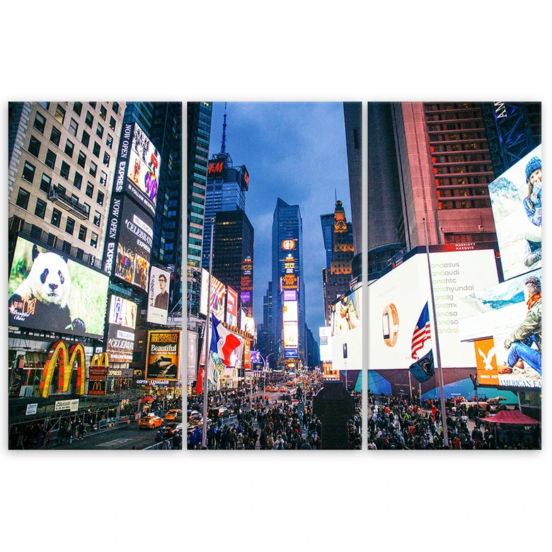 Leinwandbild 3-teilig, New York Times Square 