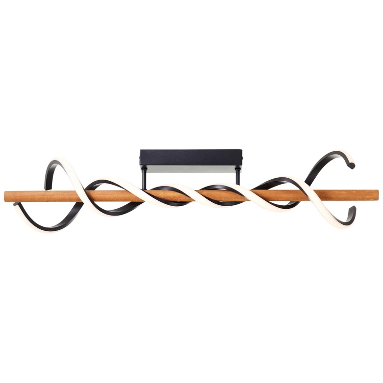 Deckenleuchte Alex, braun, 80 x 20,5 cm, Holz LED-Deckenleuchte, dimmbar 