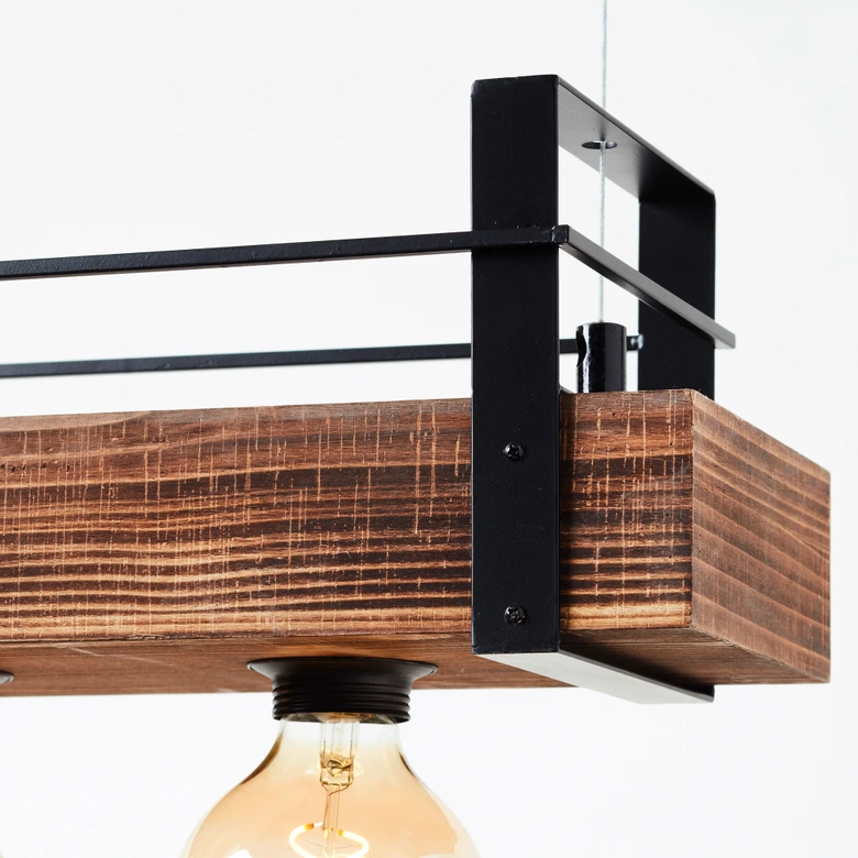 Pendelleuchte Aron, braun, 106,5 x 80 cm, Holz Pendellampe 