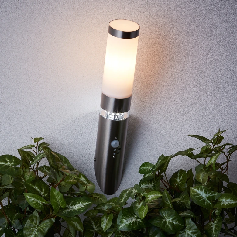 Außenwandleuchte Carlo, metallic, 44 x 8,5 cm, Außenlampe 