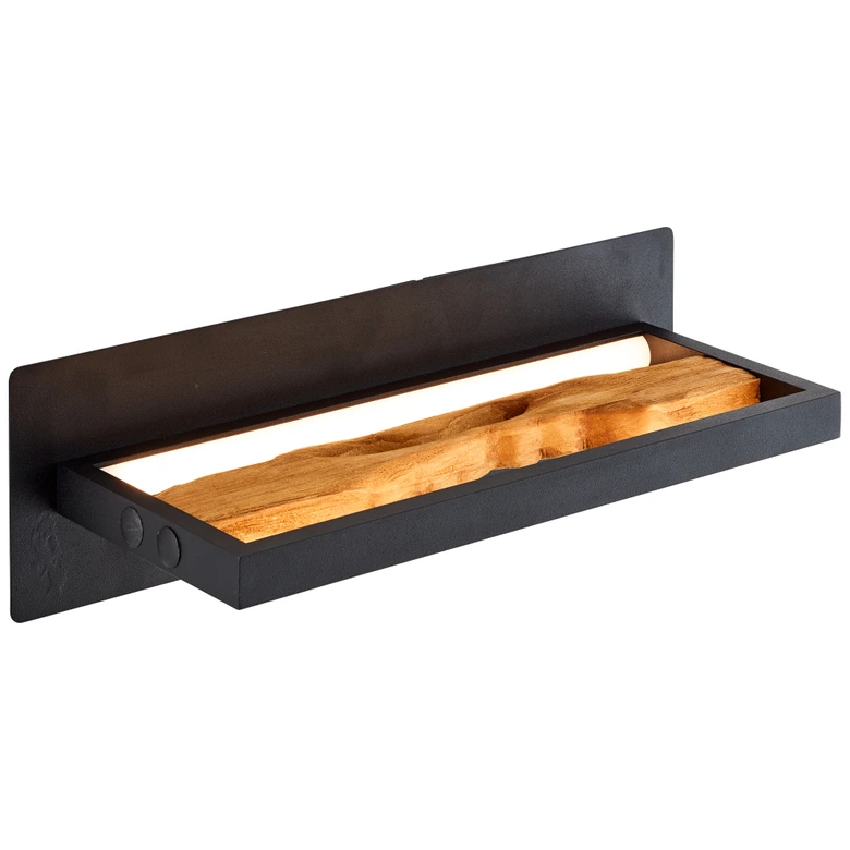 Wandleuchte Elea, braun, 35 x 15,1 cm, Holz Wandlampe 