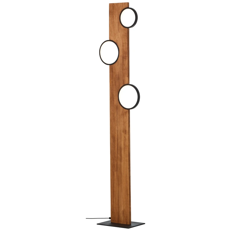 Stehleuchte Elena, braun, 140,4 x 31,2 cm, Holz LED-Stehleuchte, dimmbar 