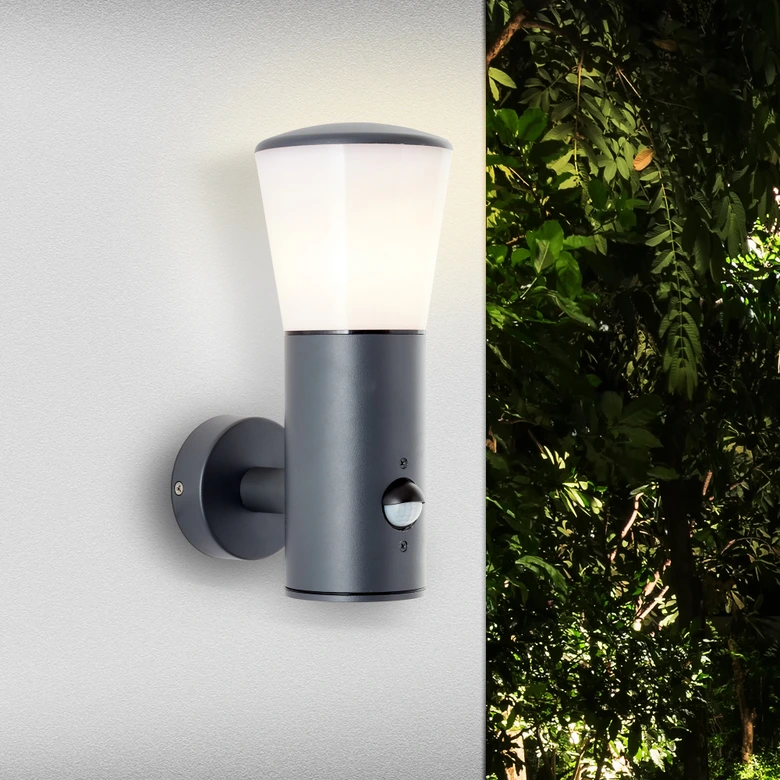 Außenwandleuchte Ella, schwarz, 24 x 10,5 cm, Metall Außenleuchte 