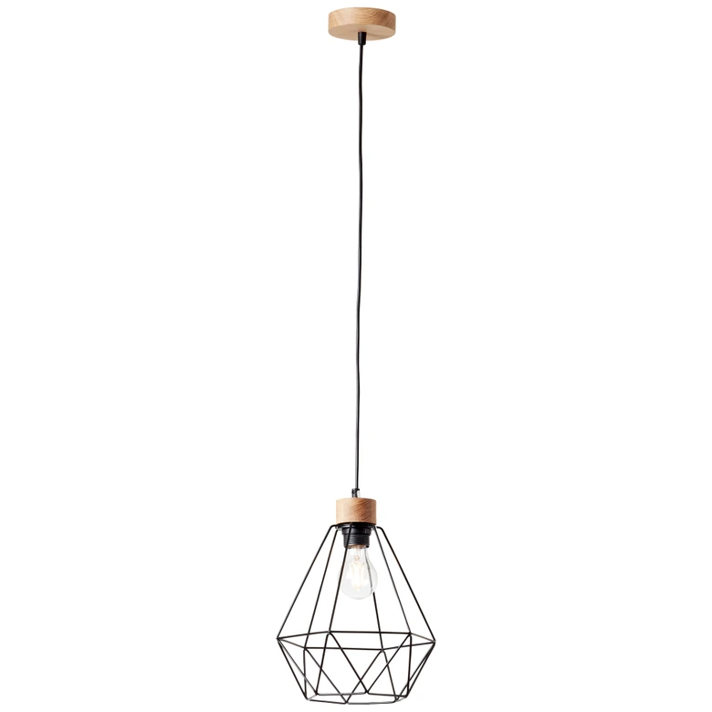 Pendelleuchte Fine, braun, 110 x 25 cm, Holz Pendellampe 