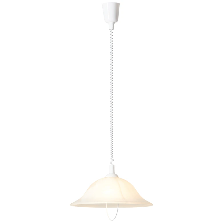 Pendelleuchte Gregor, weiß, 180 x 40,5 cm, Glas Pendellampe, dimmbar 