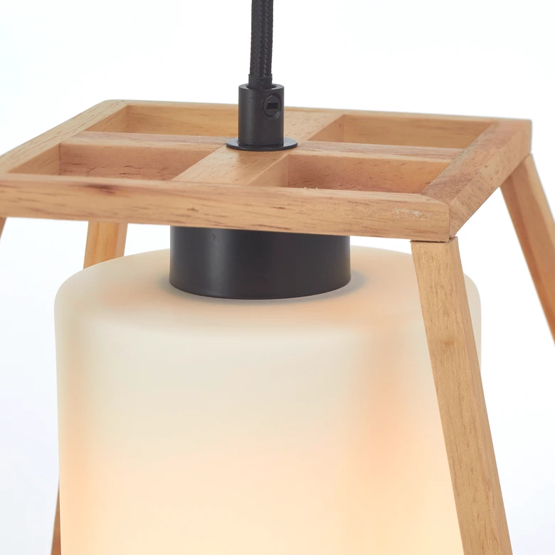 Pendelleuchte Henning, braun, 120 x 23 cm, Holz Innenbeleuchtung 