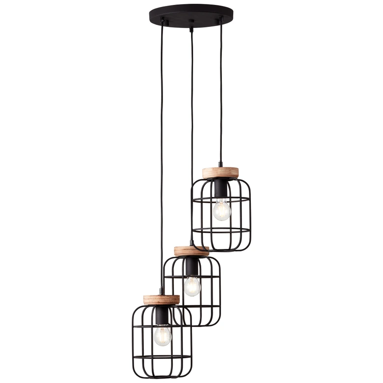 Pendelleuchte Inga, braun, 165 x 42 cm, Holz Pendellampe 