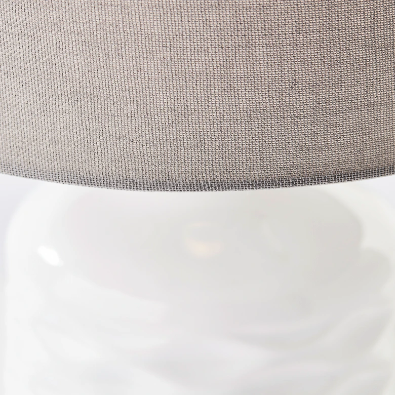 Textil-Tischleuchte Jasper, grau/weiß, 42 x 25 cm 
