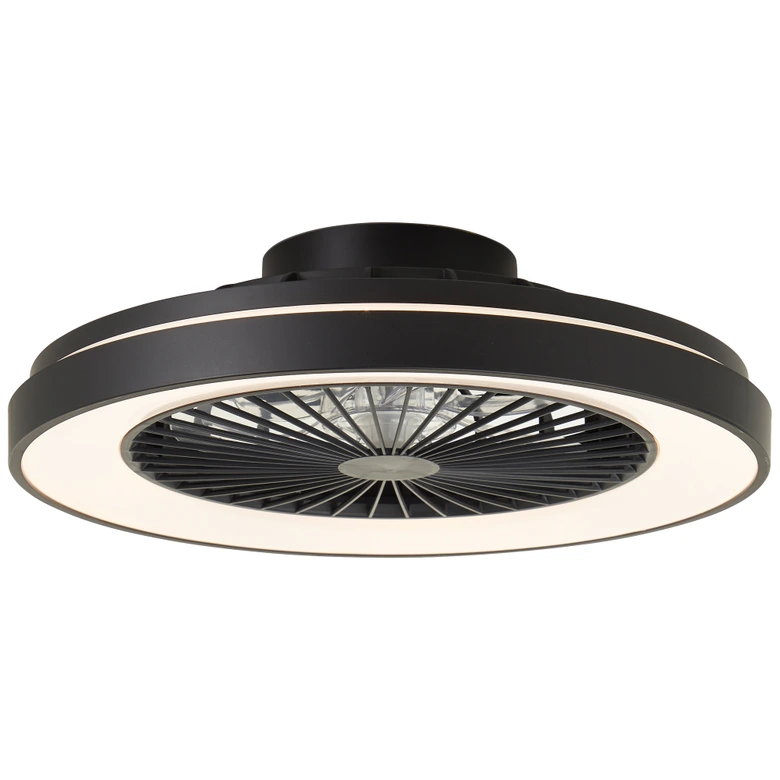 Deckenleuchte Levin, schwarz, 13,7 x 48,5 cm, Deckenventilator mit LED 