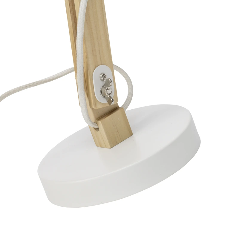 Tischleuchte Lisa, weiß, 41,5 x 16 cm, Holz Tischlampe 