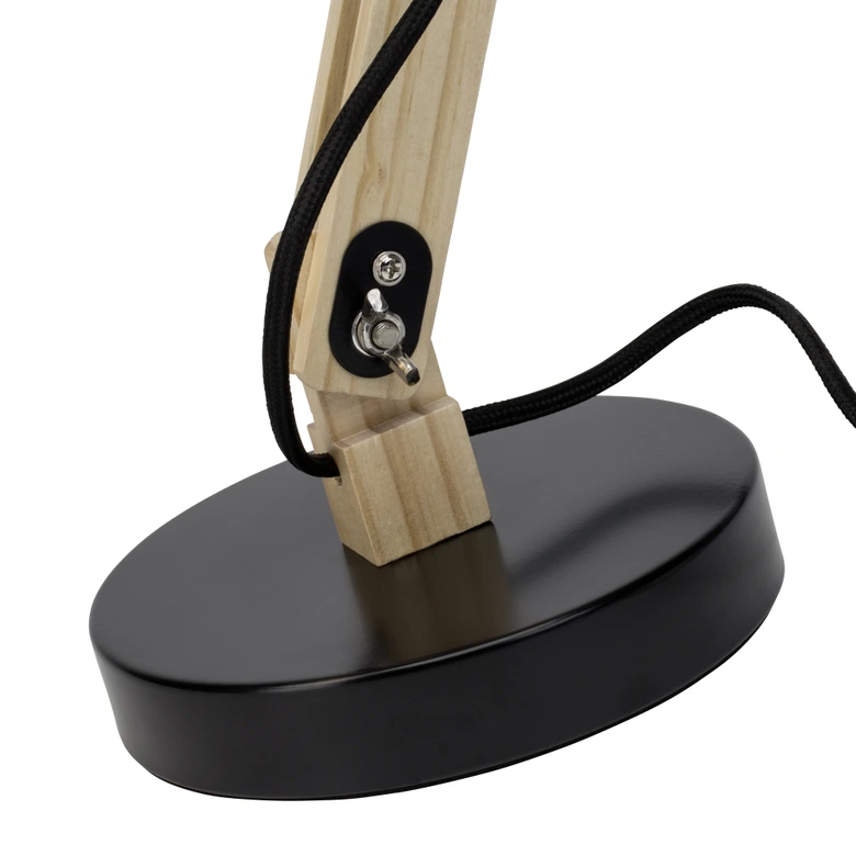 Tischleuchte Lisa, schwarz, 41,5 x 16 cm, Holz Tischlampe 