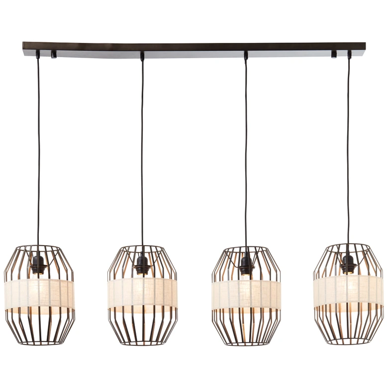 Pendelleuchte Nino, braun, 124 x 129 cm, Textil Pendelleuchte 