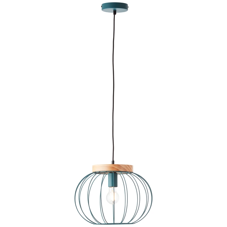 Pendelleuchte Oliver, blau, 130 x 35,5 cm, Holz Pendelleuchte 