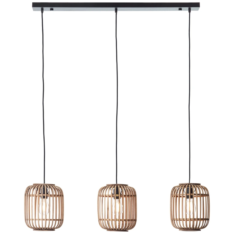 Pendelleuchte Willi, braun, 130 x 105 cm, Bambus Pendellampe, dimmbar 