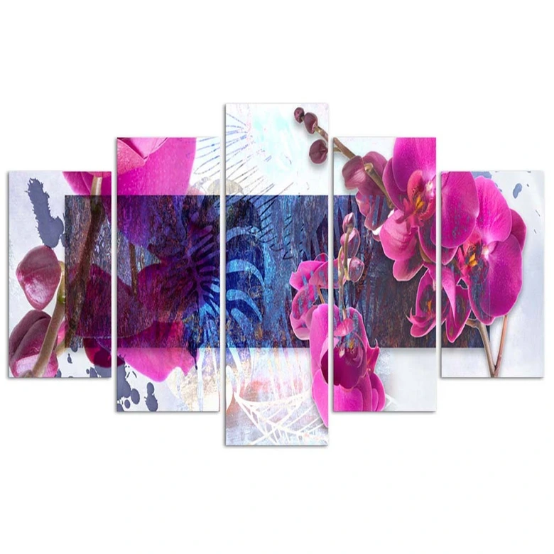 Leinwandbild 5 teilig, Orchidee Rose 
