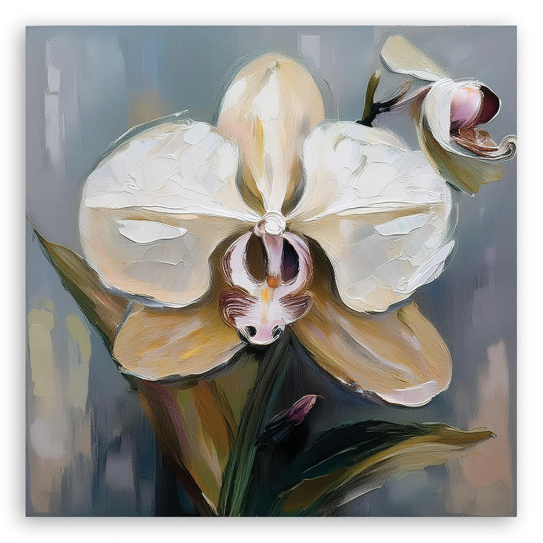 Leinwandbild Gemalte Orchidee Blume 