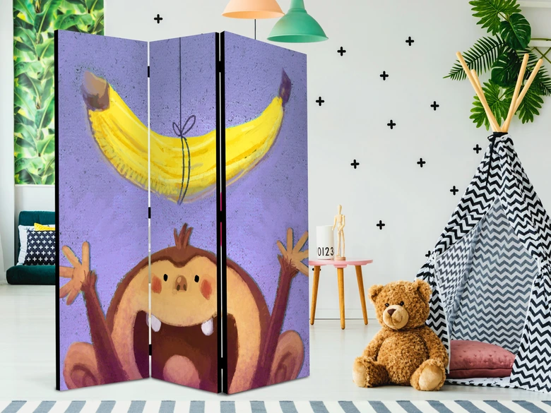Paravent, Raumteiler freistehend, Trennwand - Banane 