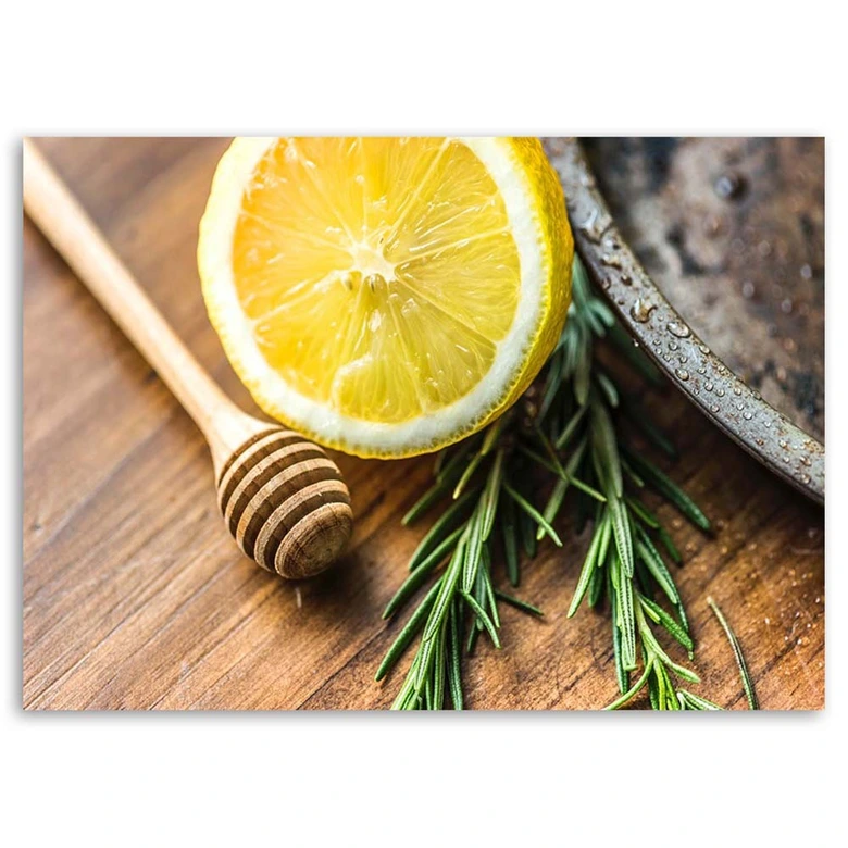 Canvasbillede, Citron og rosmarin 