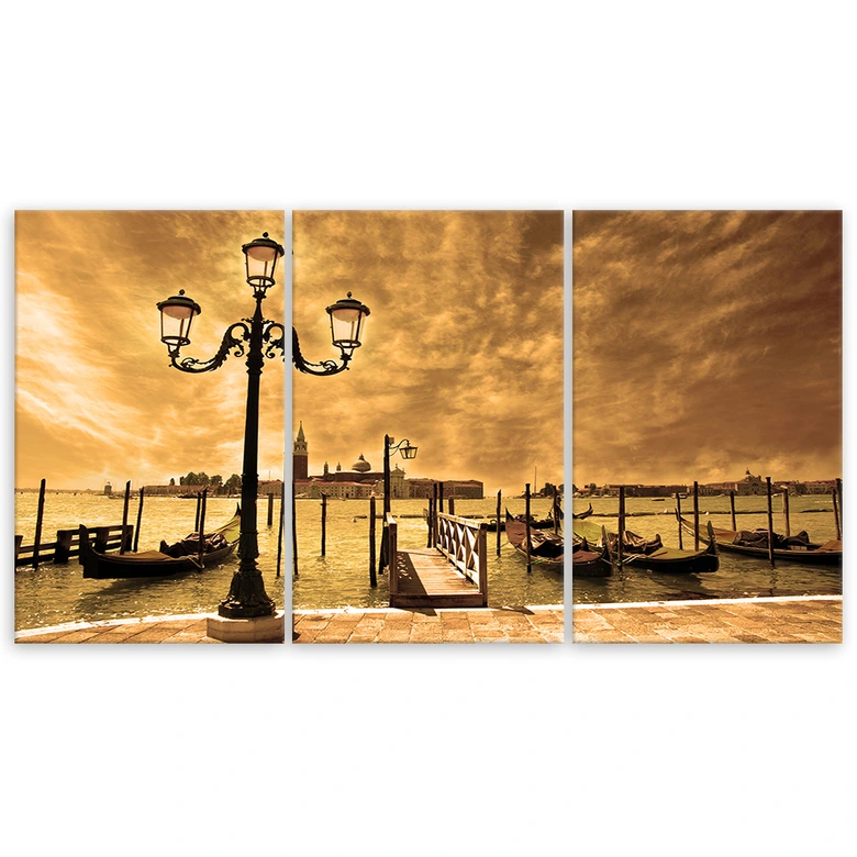 Leinwandbild 3-teilig, Venedig Gondel Italien 