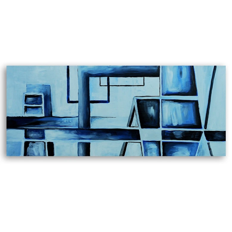 Leinwandbild, Abstrakt Blau 