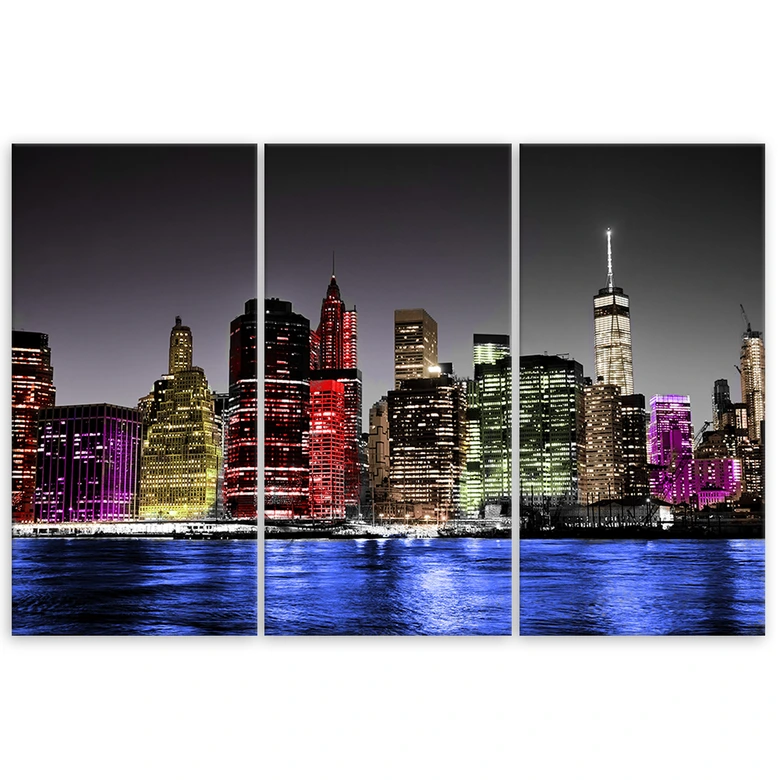Leinwandbild 3-teilig, Architektur Skyline New York  