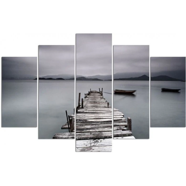 Leinwandbild 5 teilig, Pier Lake Landscape Bild 