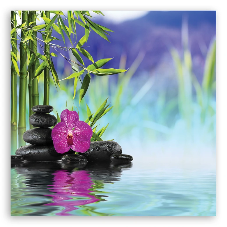 Leinwandbild, Steine ​​auf dem Wasser Zen 