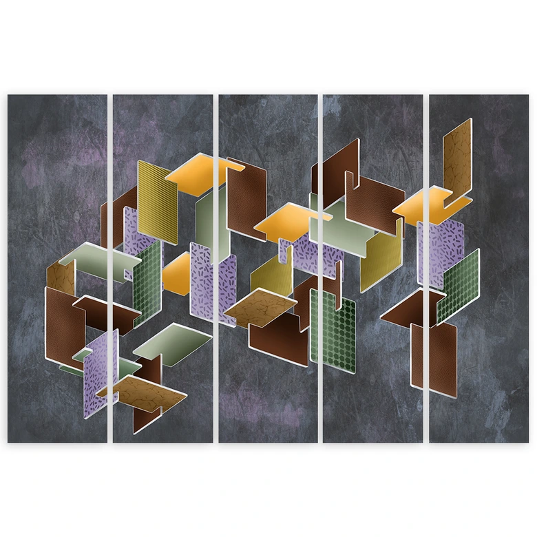 Leinwandbild 5 teilig, 3D -Rätsel 