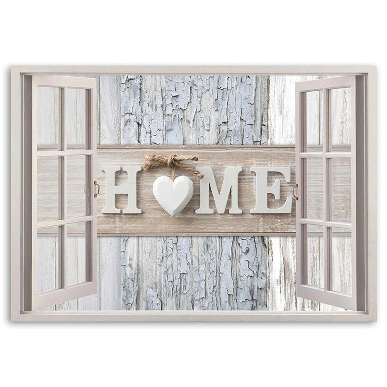 Canvasbillede, vindue Hjem Shabby Chic 