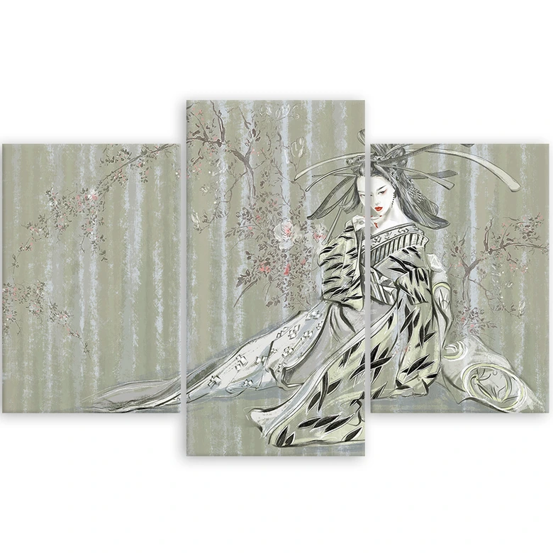 3-delige canvas print, traditionele Japanse Geisha 