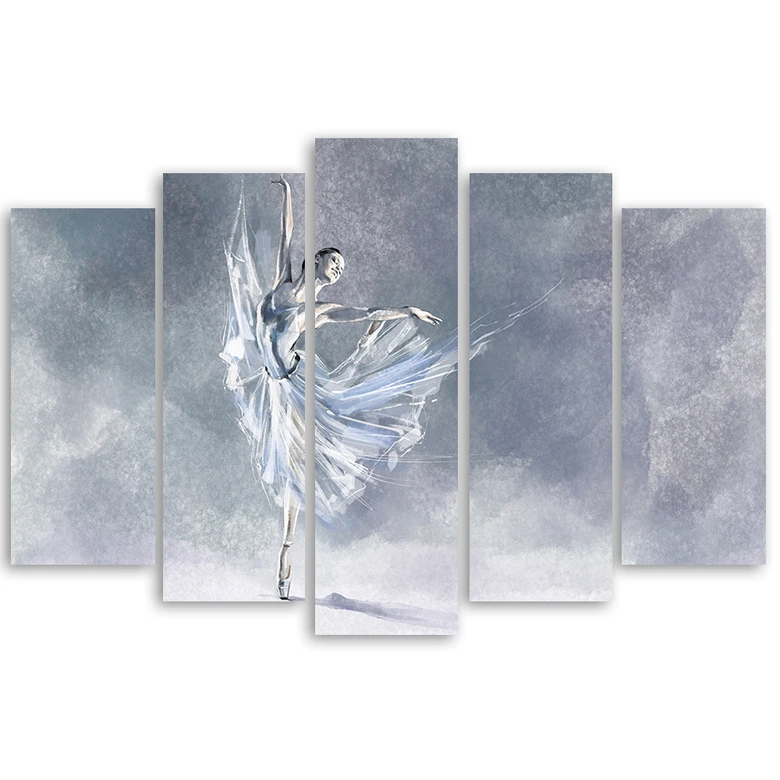 Leinwandbild 5 teilig, Ballerina Pirouet 