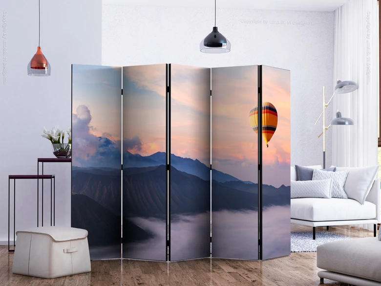 Paravent, Raumteiler freistehend, Trennwand - It Is Worth Dreaming II, 5-teilig - einseitig bedruckt - 225x172 cm 