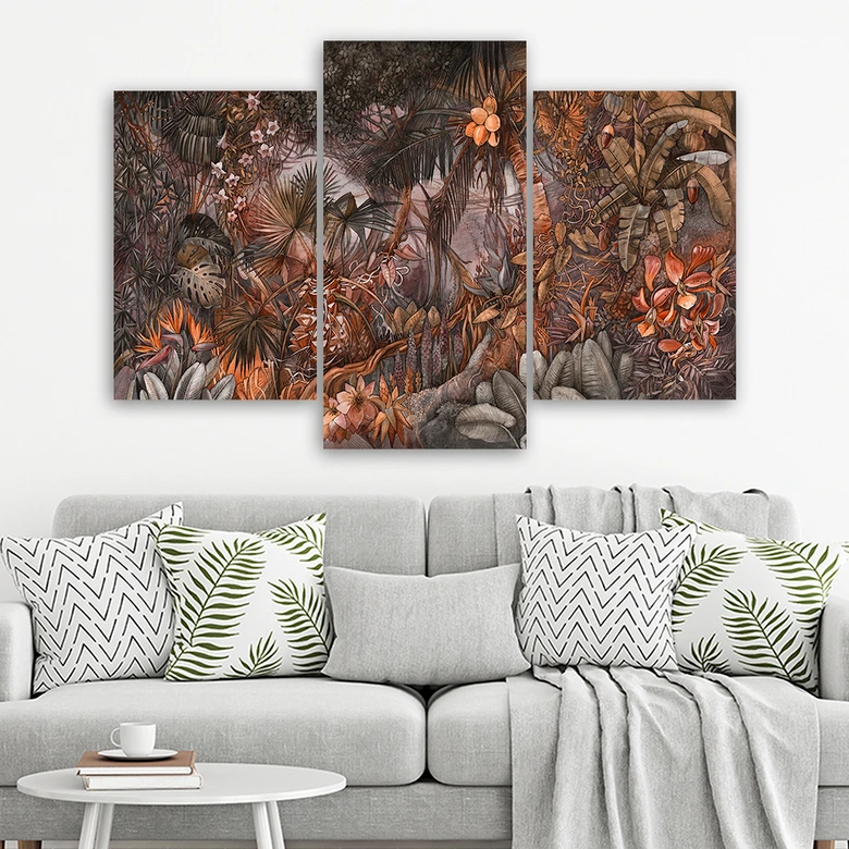 3-delige canvas print, Deep Jungle 